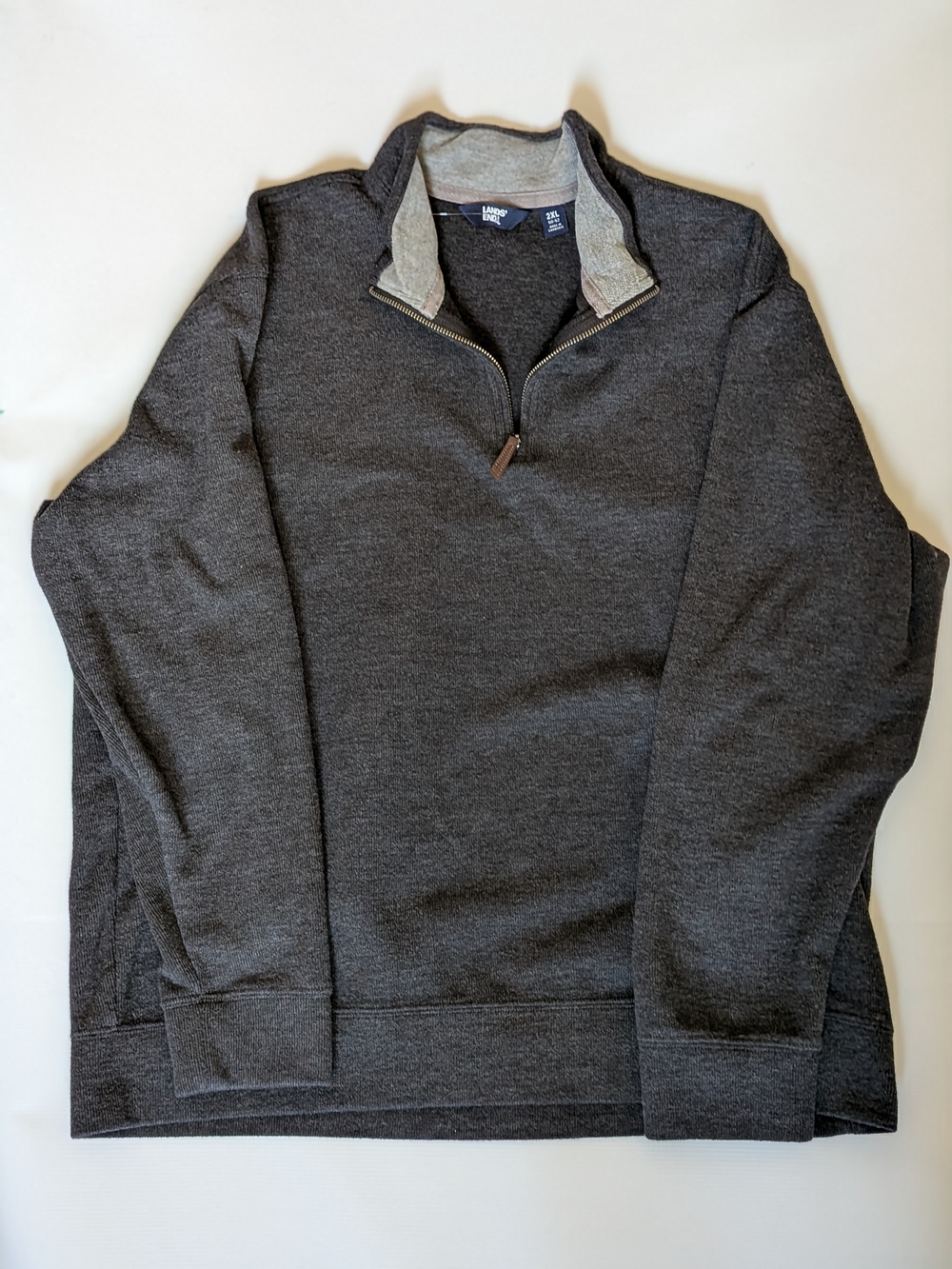 Lands' End Half-Zip Sweatshirt Size XXL - Charcoal Gray